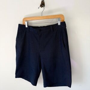 Banana Republic Men 34 Navy Blue Hybrid Golf Shorts Elastic Waist Performance